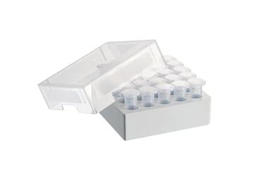 艾本德儲存盒 5 × 5, 可放置 25  個試管，5  mL，4  件，高 64  mm，2.5  英寸，聚丙烯材料，可耐受最低 -86  °C，可高溫高壓滅菌，帶蓋子并具有數(shù)字字母標識