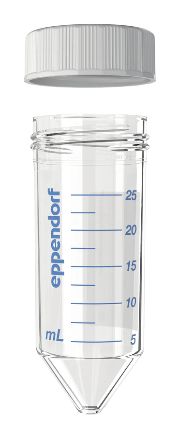 艾本德Eppendorf Conical Tubes 25 mL 帶螺旋蓋, 25 mL, 啟動套裝，4  個(gè)單離心管架，6  個(gè)轉(zhuǎn)子適配器，轉(zhuǎn)子孔可容納 50  mL 錐形管, PCR 潔凈級, 無